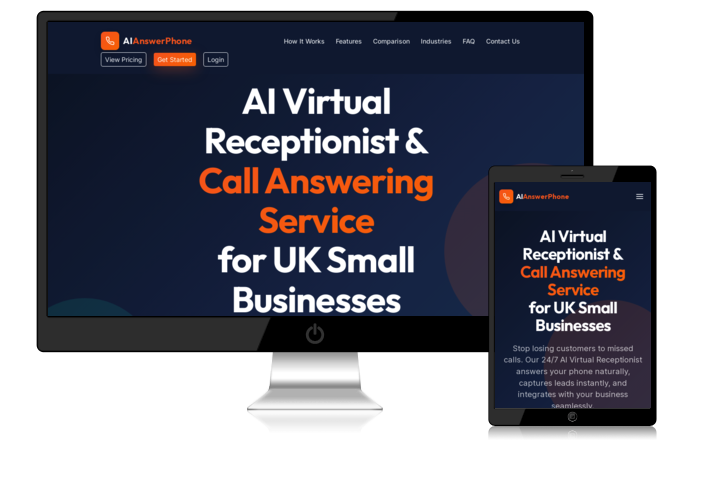 AI Answerphone Website - SaaS web design by Steony
