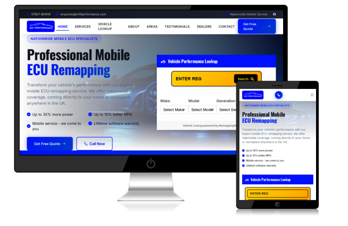 M17 Performance Website - Web design for automotive businesses by Steony